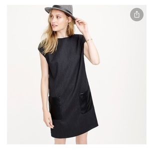 J.Crew shift dress with faux leather pockets